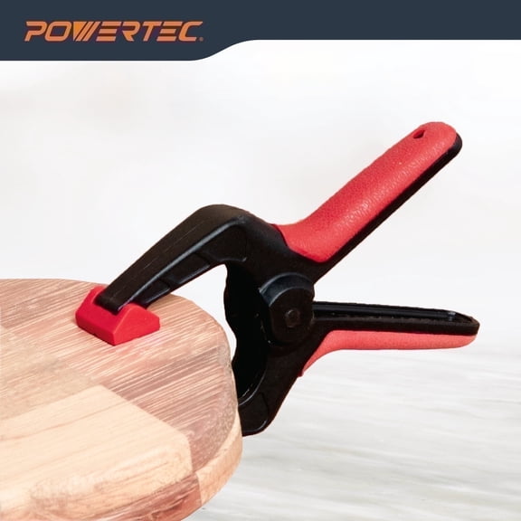 POWERTEC 10PK 1 inch Mini Spring Clamps Set - Plastic Clips Opening and Pivoting Jaw Pad, Ideal for Backdrop Clips, Pool Covers, DIY Projects, and Woodworking, 71018