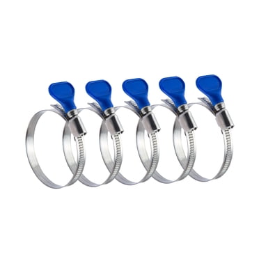POWERTEC 4-Inch Key Hose Clamps - 10 Pack Stainless Steel Thumb Screw Clamps For Dust Collection & Dryer Vents