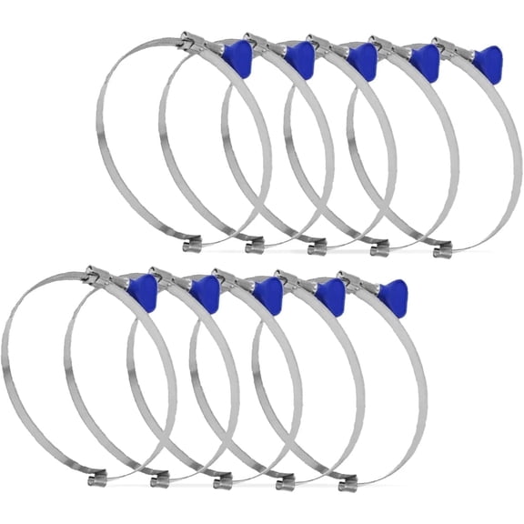 POWERTEC 10PK 2-1/2 Inch Right Hand Keyed Bridge Hose Clamp, Thumb Screw Key Adjustable Stainless Steel Hose Clamps for Dust Collection, Dust Collector and Dryer Vent Hose (70223-P2)