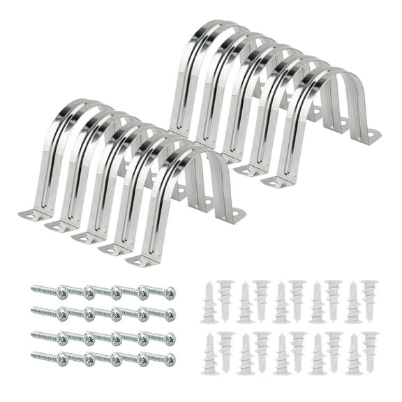 POWERTEC 10PK 2-1/2 in. Stainless Steel Hose Hangers with Self Tapping Drywall Anchors and Screws (70264-P2)