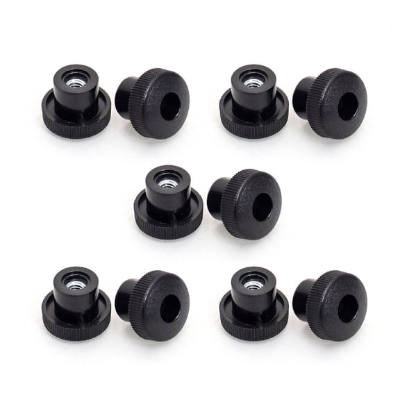 POWERTEC 10PK 5/16"-18 Round Knobs, Clamping Knobs with Steel Insert for T Track Bolts, Thumb Screw Threaded Knobs for T Track Accessories, Feather Boards, Woodworking Jigs and Fixtures (QNB3005-P2)