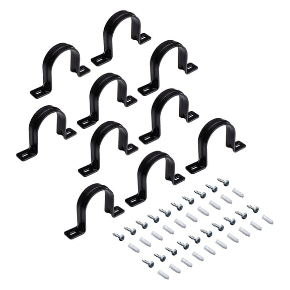 POWERTEC 10PK Hangers for 2-1/2" Dust Collection Hose and Pipe, with Mounting Screws (70319-P2N)