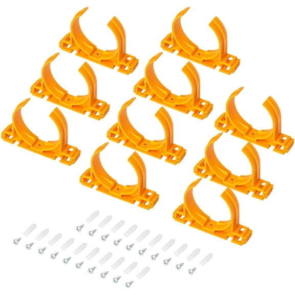 POWERTEC 10PK Open Style Hangers for 2-1/2" Dust Collection Pipe and Hose with Multi Mounting Options (70342-P2)