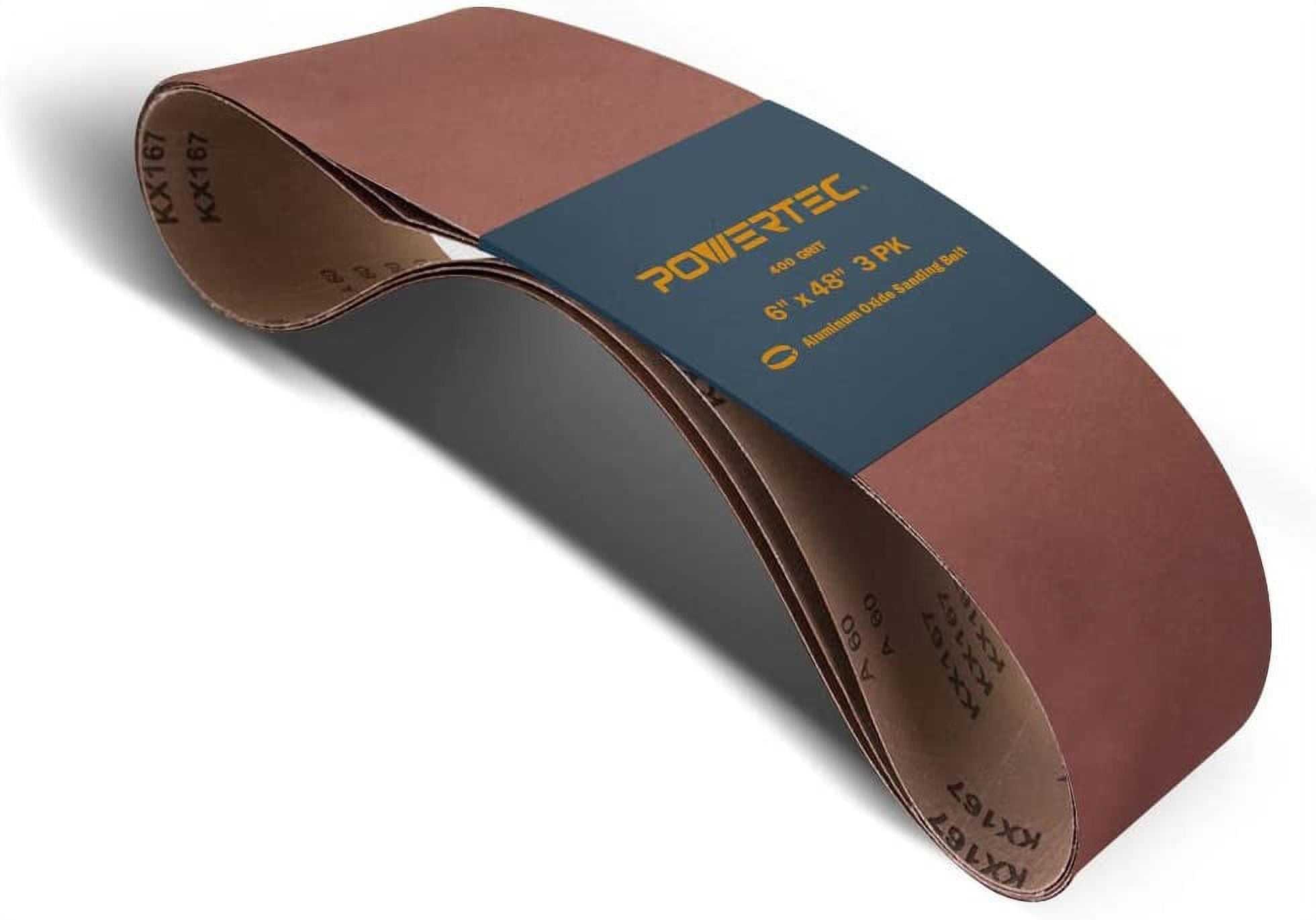 POWERTEC 110723 6 x 48Inch Sanding Belts 400 Grit Aluminum Oxide
