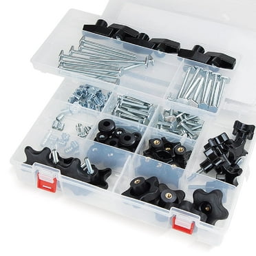 46 Piece T-Track Hardware Kit - 1/4-20 Threads With Knobs, Bolts & Inserts