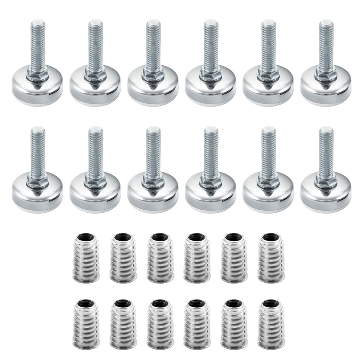 POWERTEC 12PK Threaded Leveling Feet with 3/8