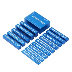 POWERTEC 15PCS Setup Blocks Height Gauge Set, Router Table Setup Bars for Router Bit/Table Saw Blade Height, Band Saw, Drill Press, Aluminum Marking Gauge for Carpenter, Woodworking, 71843