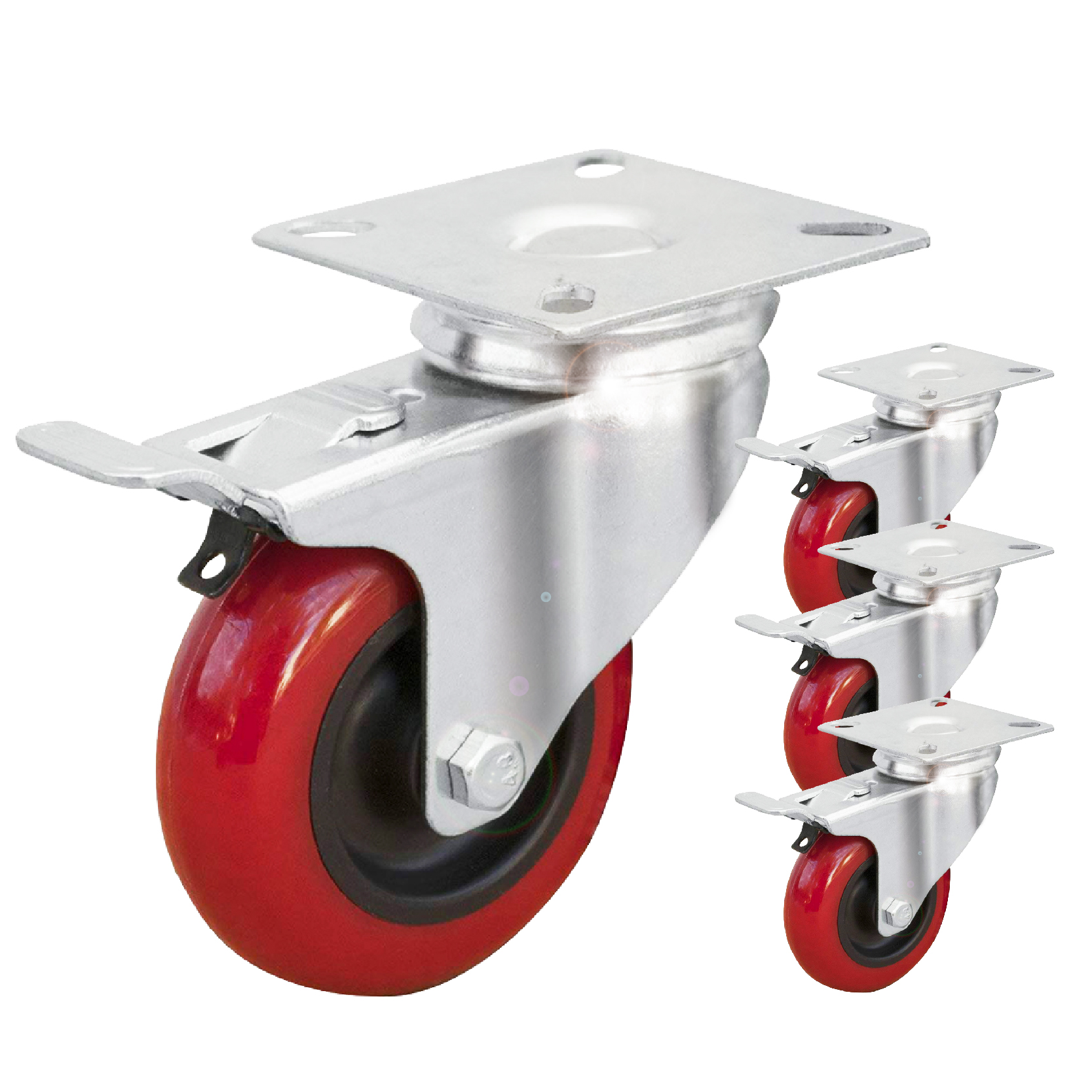 POWERTEC 17000 Workbench Caster Kit w/Polyurethane Wheels & 400 LB Total Weight Capacity Pack