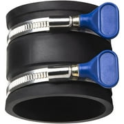 POWERTEC 1PK 2-1/2" Dust Control Flex Cuff w/Adjustable Key Hose Clamps, Hose Connector Rubber Cuff Coupler for Woodworking Dust Collection Fittings, Dust Collector Accessories & Machinery, 70337