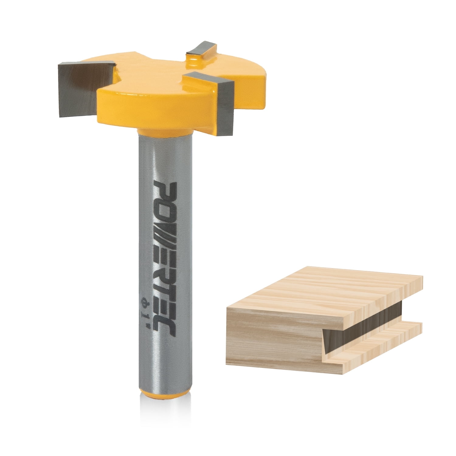 POWERTEC 1PK Slab Flattening Router Bit, CNC Router Bits, 1/4 Shank, 1 ...
