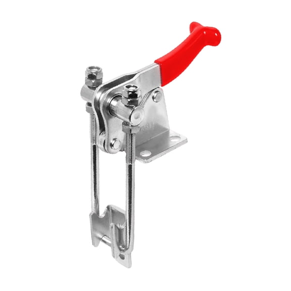 POWERTEC 1PK Toggle Clamp, 1980 lbs Holding Capacity, 40344 Adjustable 90 Degree Vertical U Bolt Latch w/Antislip Hand Grip for Woodworking Jigs & Fixtures, Smoker, Tire Carrier, Tool Box (20324)