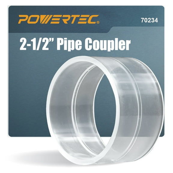 POWERTEC 2-1/2" Pipe Coupling, Clear (70234)