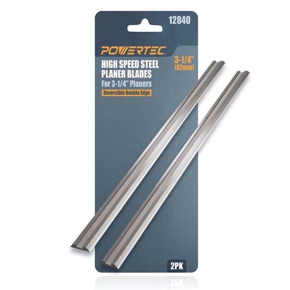 POWERTEC 2 Set 3-1/4" HSS Hand Held Planer Blades Replacement for Bosch, Black&Decker, Craftsman, DeWalt, Hitachi, Ryobi, Makita, Porter Cable, Skil, Stanley, Wen (12840)