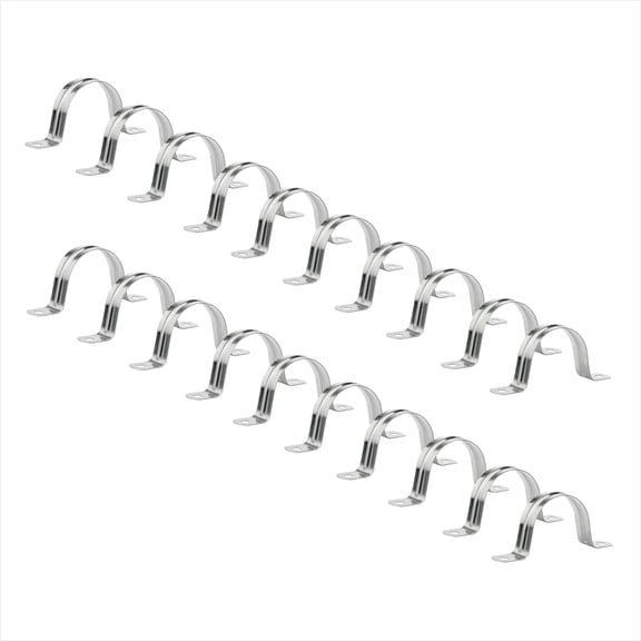 POWERTEC 20PK 1-1/2 Pipe Strap Clamp Hanger Set for 38-40mm OD Pipes, 2 Hole Mount U Bracket Rigid, Stainless Steel 304 (71664)