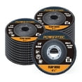 thumbnail image 1 of POWERTEC 20PK 4-1/2" Zirconia Flap Discs, 60 Grits for Angle Grinder, Compatible with DeWalt DCG413B, DWE402, DCG405B, DWE4011 - Ideal for Sanding and Grinding Metal & Stainless Steel (11102-P2N), 1 of 8