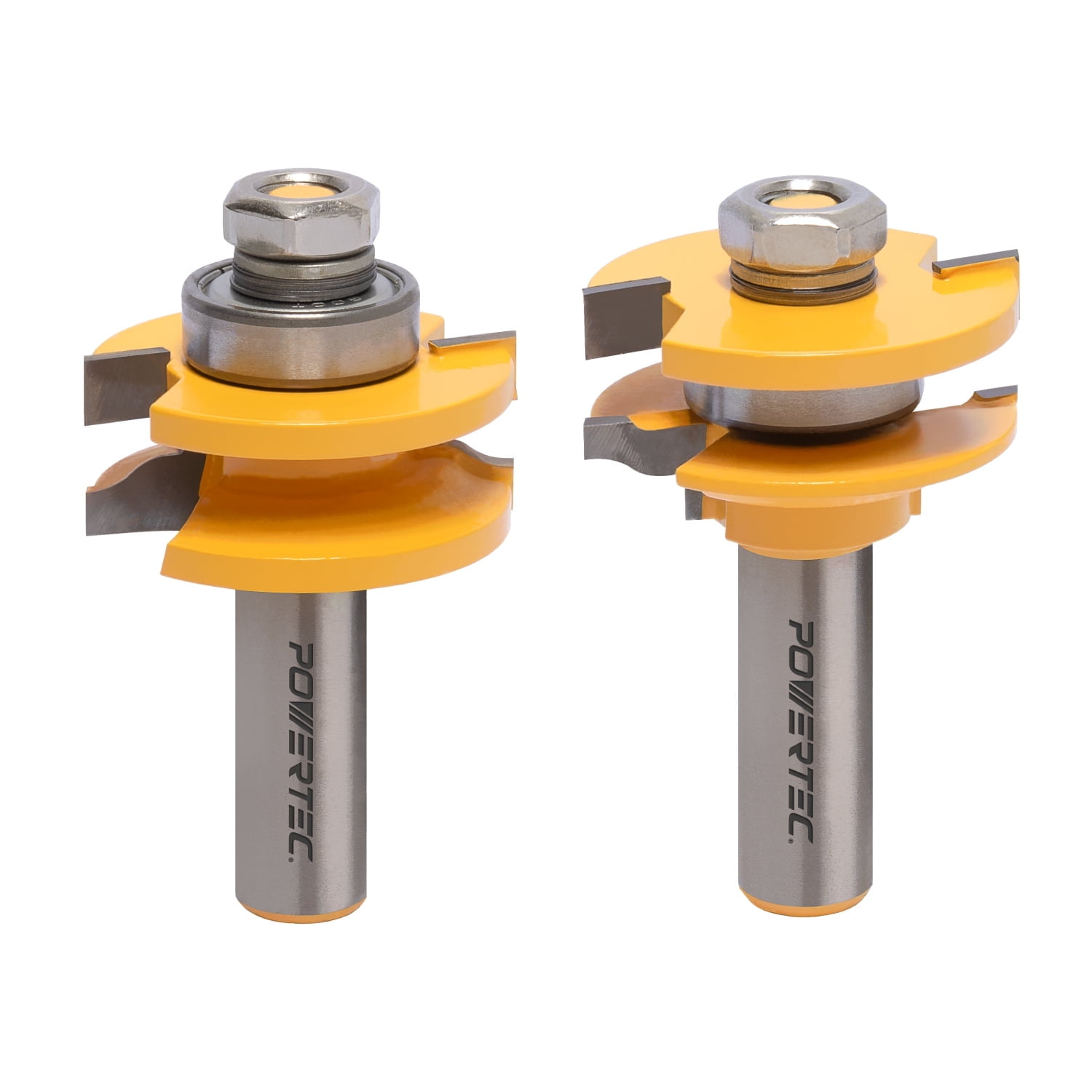 POWERTEC 2PCS Cabinet Door Rail and Stile Router Bit Set, Ogee Profile ...