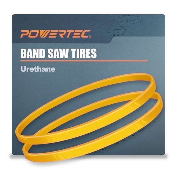 POWERTEC 2PK 14" Band Saw Tires, 14 inch x 1 inch x .095 inch, Urethane Bandsaw Tires for Grizzly, Jet, Powermatic 14-Inch Bandsaws (71725)