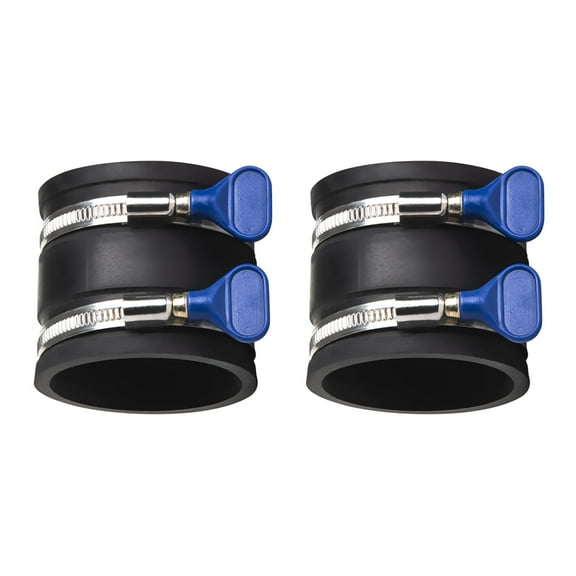 POWERTEC 2PK 2-1/2" Dust Control Flex Cuff w/Adjustable Key Hose Clamps, Hose Connector Rubber Cuff Coupler for Woodworking Dust Collection Fittings, Dust Collector Accessories & Machinery(70337-P2)