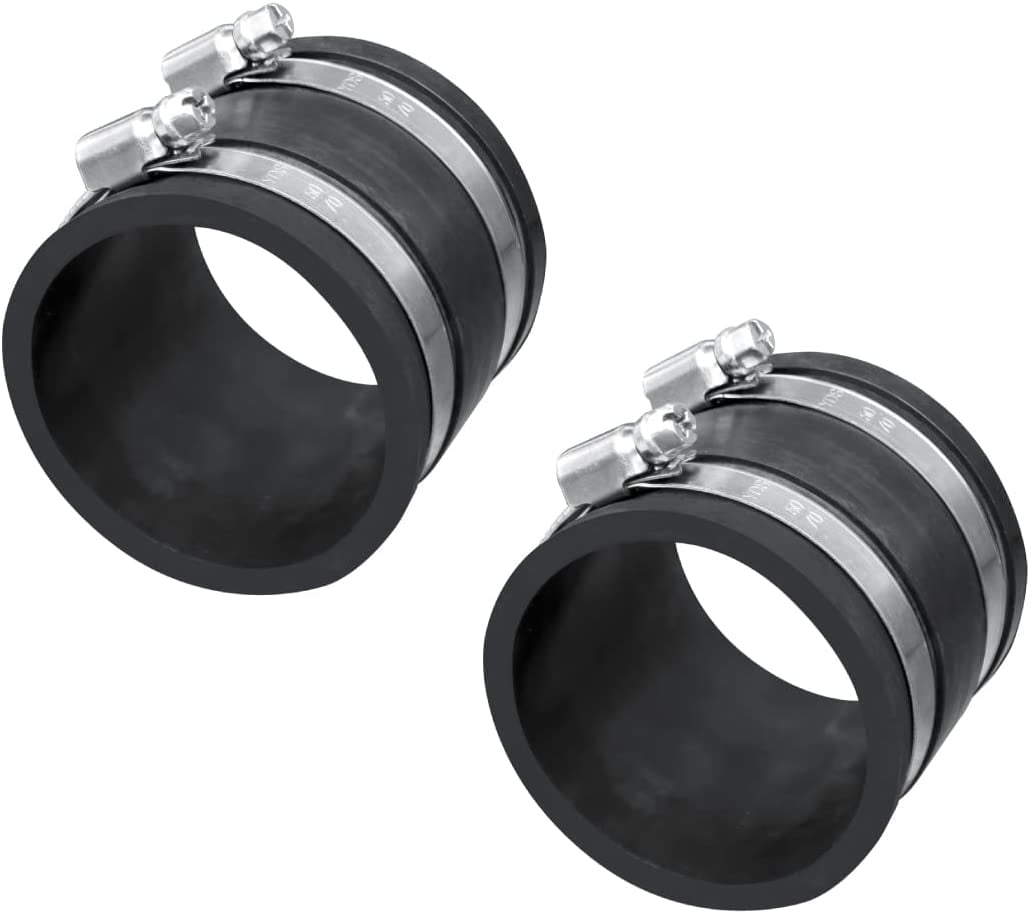 POWERTEC 2PK 21/2 Inch Dust Control Flex Cuff with Steel Hose Clamps