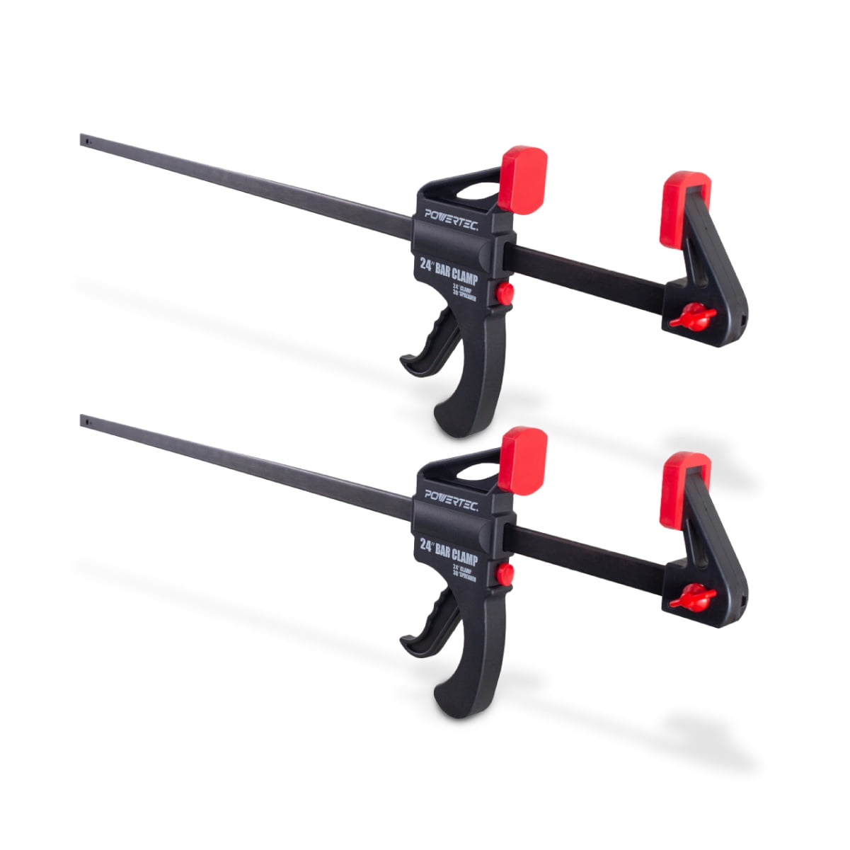 POWERTEC 2PK 24 inch Bar Clamps, Quick Release with 30 inch Spreader