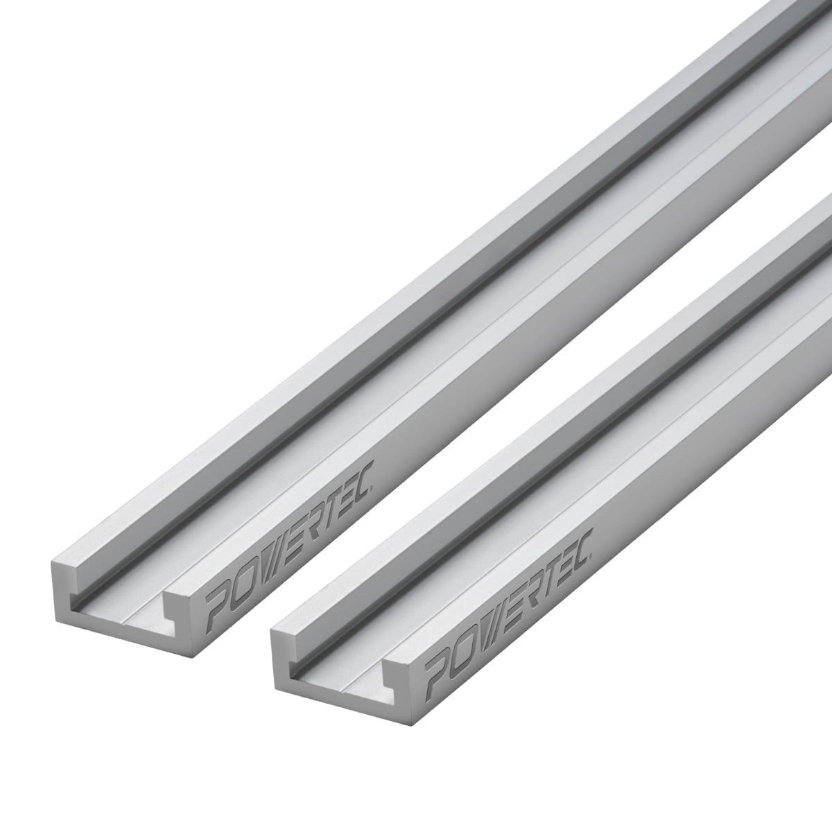 POWERTEC 2PK 48" Miter T Track for Router Table, Works With Table Saw Sled, Miter Gauge, Featherboard, Miter Bar, and other T Track Accessories for woodworking, 71167-P2