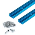 thumbnail image 1 of POWERTEC 2PK Double-Cut Profile Universal T-Track (48") w/ EZ Mount Predrilled Holes, and 100 Pcs #6 x 5/8" Phillips Flat Head Wood Screws (Deep Thread), 71886, 1 of 7