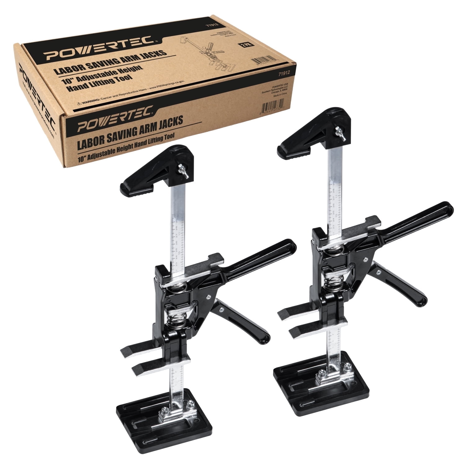 POWERTEC 2PK Labor Saving Arm Jack - 220 lbs Heavy Duty Furniture ...