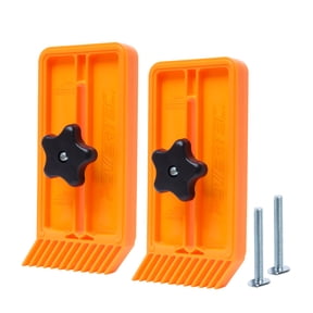 POWERTEC 2PK Stackable Feather Boards for Table Saw, Router Fence, Router Table & Bandsaw - Woodworking Tools & Accessories for Universal T-Track & Miter Slot Mount (71832-P2N)