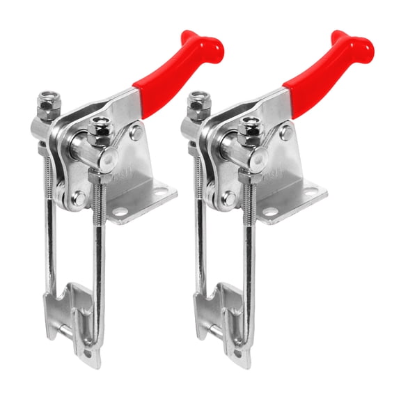 POWERTEC 2PK Toggle Clamp, 1980 lbs Holding Capacity, 40344 Adjustable 90 Degree Vertical U Bolt Latch w/Antislip Hand Grip for Woodworking Jigs & Fixtures, Smoker, Tire Carrier, Tool Box (20324-P2)