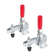 POWERTEC 2PK Toggle Clamp, 500lbs Holding Capacity, 12130 Quick Release Vertical Clamps w/Antislip Rubber Pressure Tip for Woodworking Jigs and Fixtures, Welding, Drill Press, Crosscut Sled 20335