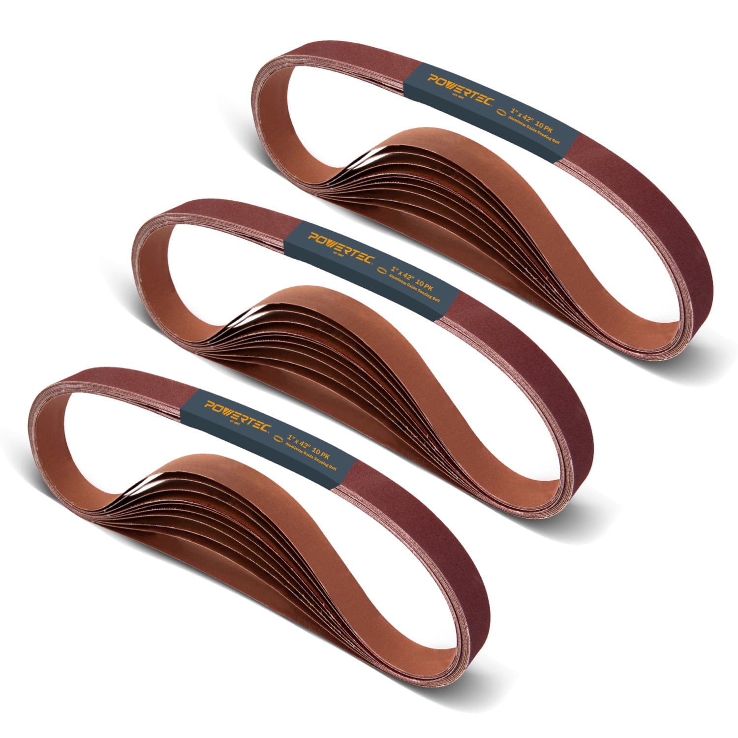 POWERTEC 3 X 18 Inch Sanding Belts, 10 Each Of 40/60/80/120 Grits, 20PK, Aluminum Oxide Belt Sander Sanding Belt Assortment For Portable Belt Sander - View #3