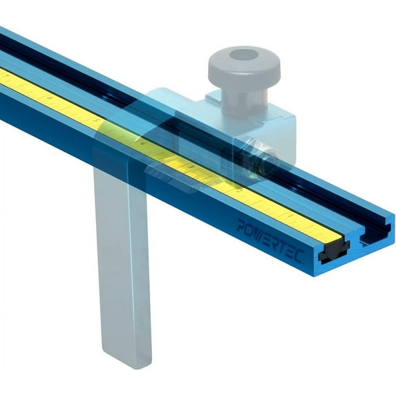 POWERTEC 36 In. Aluminum Double T-Track With 48 In. Tape Measure And