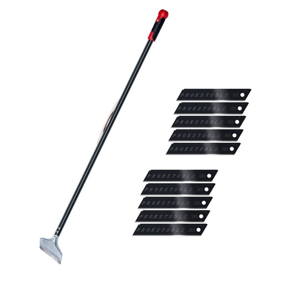 POWERTEC 36 Inch Heavy Duty Razor Scraper - 4" Wide Blade with Hammer Head & 10 Replacement Blades for Cleaning Stove Top, Windows, Glass, Tile, Wall, Labels and More (71978N)