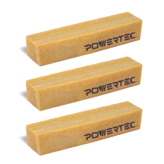 POWERTEC 3PK Abrasive Cleaning Stick for Sanding Belts & Discs | Natural Rubber Eraser - Woodworking Shop Tools for Sanding Perfection, 71002-P3V