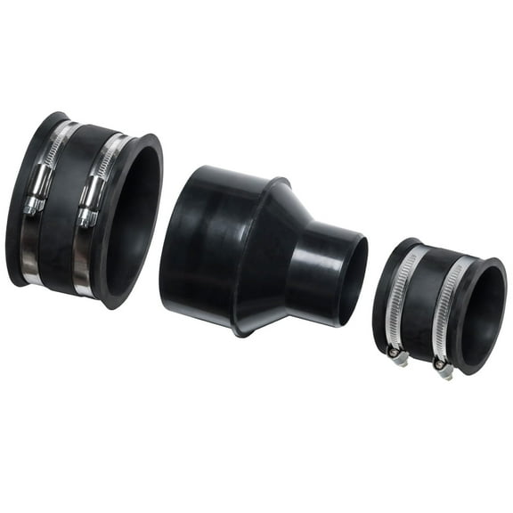 POWERTEC 4" Hose to 2-1/2" Hose Cone Reducer with 4" & 2-1/2" Dust Control Flex Cuffs for Dust Collection on Power Tool and Vacuum (70350)