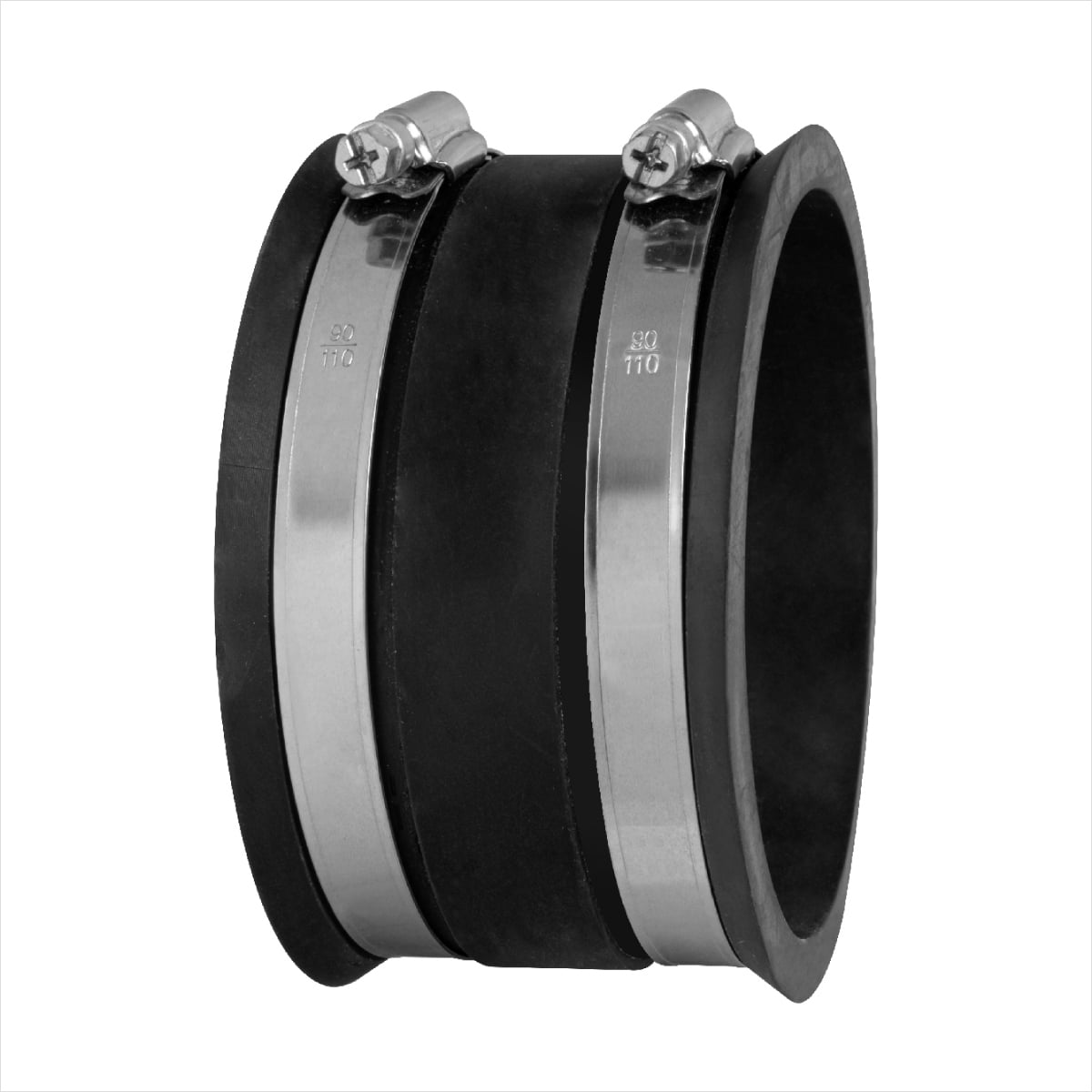 POWERTEC 4 Inch Dust Control Flex Cuff with Steel Hose Clamps, Hose