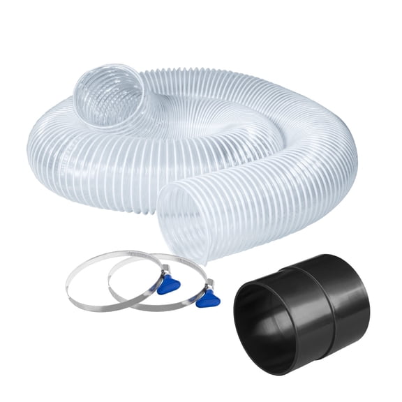 POWERTEC 4" x 10' Dust Collection Hose with 2PCS Key Hose Clamps and Dust Port Adapter for Table Saw, Band Saw, Planer, Jointer, Woodworking and Wood Shop Dust Collection System  (70415)