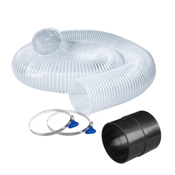 POWERTEC 4" x 10' Dust Collection Hose with 2PCS Key Hose Clamps and Dust Port Adapter for Table Saw, Band Saw, Planer, Jointer, Woodworking and Wood Shop Dust Collection System (70415)