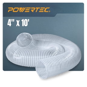 POWERTEC 4" x 10' Dust Collection Hose, 4 Inch Dust Collector Hose for Table Saw, Band Saw, Planer, Jointer, Woodworking and Wood Shop Dust Collection System (70111)