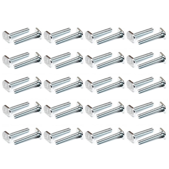 POWERTEC 40PK 1/4"-20 T Track Bolts for T Track, 1-1/2 Inch Long T Slot Bolts for Universal T Track, T Track Accessories for Woodworking Jigs and Fixtures, QTB1008-P2