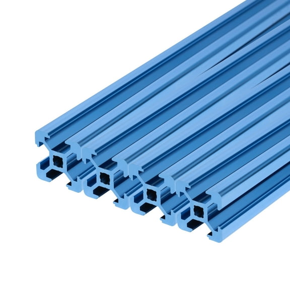 POWERTEC 4PK 24" 2020 T-Slot Aluminum Extrusion Profile Linear Rail - Anodized Blue, European Standard 20mm x 20mm - for CNC Machines, 3D Printer Frames, Custom Enclosures (74001N)