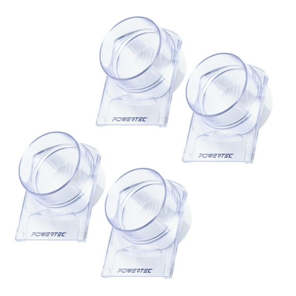 POWERTEC 4PK 4" Blast Gate, Clog Resistant & Anti Gap Tapered ABS Plastic Fitting for Dust Collector, Dust Collection Fittings, Dust Collection Hose, Shop Vac, Hose Clamp (70373-P4N)