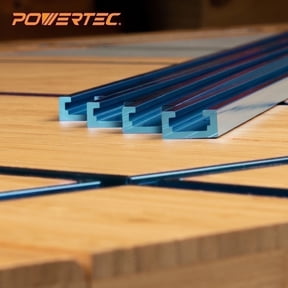 POWERTEC 4PK 48 Inch Double-Cut Profile Universal T-Track with Predrilled Mounting Holes for Woodworking Jigs and Fixtures, Drill Press Table, Router Table, Workbench, 71373