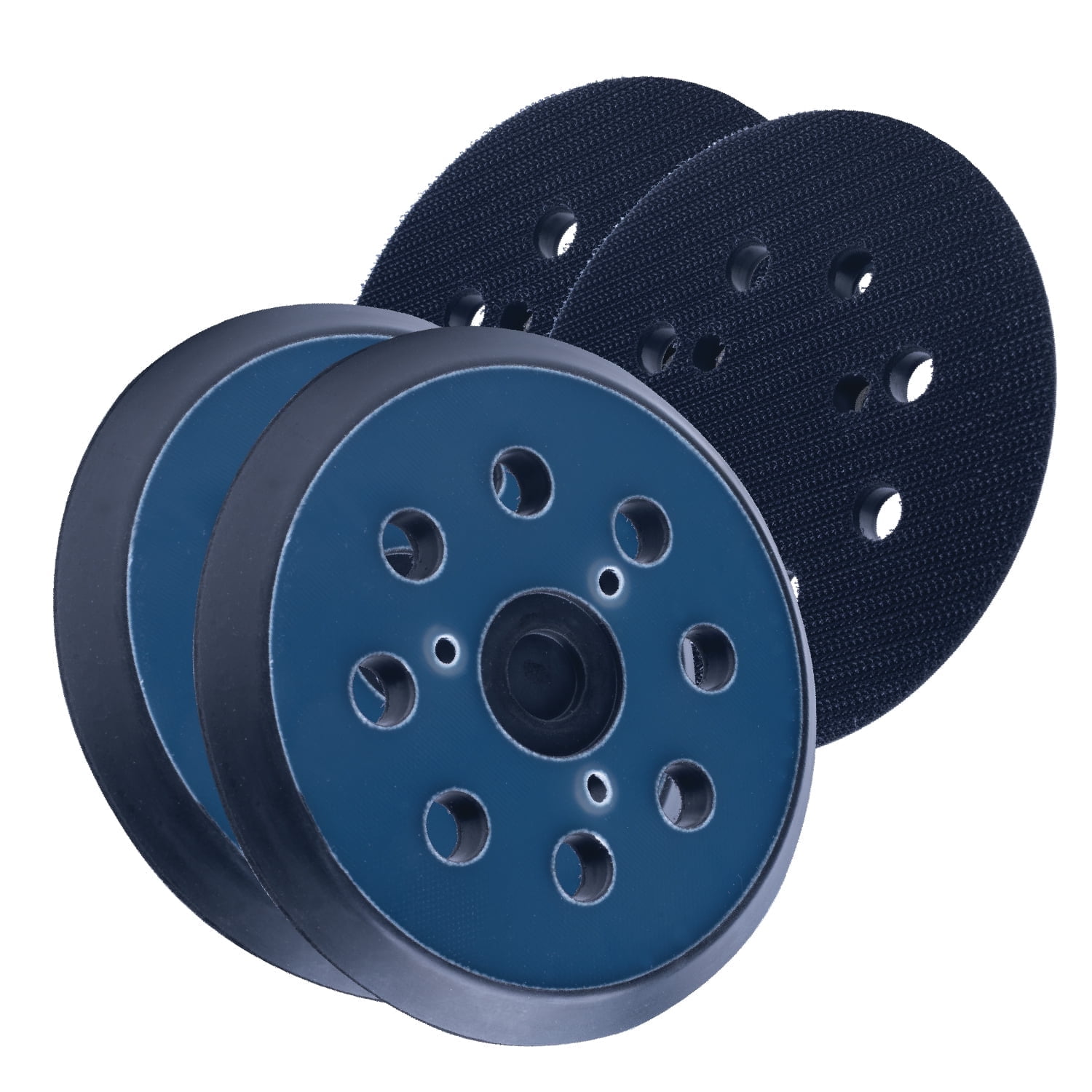 POWERTEC 4PK 5 inch 8 Holes Hook and Loop Sander Pad, 5 Inch Backing ...