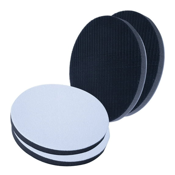 POWERTEC 4PK 6 inch Foam Interface Pad, Hook and Loop Backing Pad for 6 Inch Orbital Sander – High-Density PU Cushion Replacement Foam Pads for Contour Sanding & Dust Extraction (46902N)