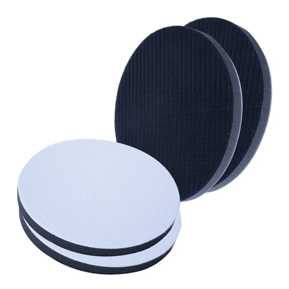 POWERTEC 4PK 6 inch Foam Interface Pad, Hook and Loop Backing Pad for 6 Inch Orbital Sander – High-Density PU Cushion Replacement Foam Pads for Contour Sanding & Dust Extraction (46902N)