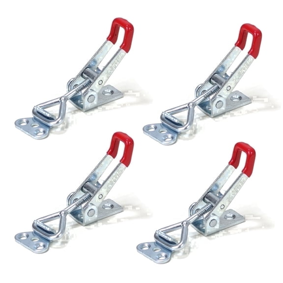 POWERTEC 4PK Toggle Clamp, 220 lbs Holding Capacity, 4001 Adjustable Pull Action Latch for Smoker, Tool Box, Woodworking Jigs and Fixtures, Cabinet, Tool box, Door (20311)