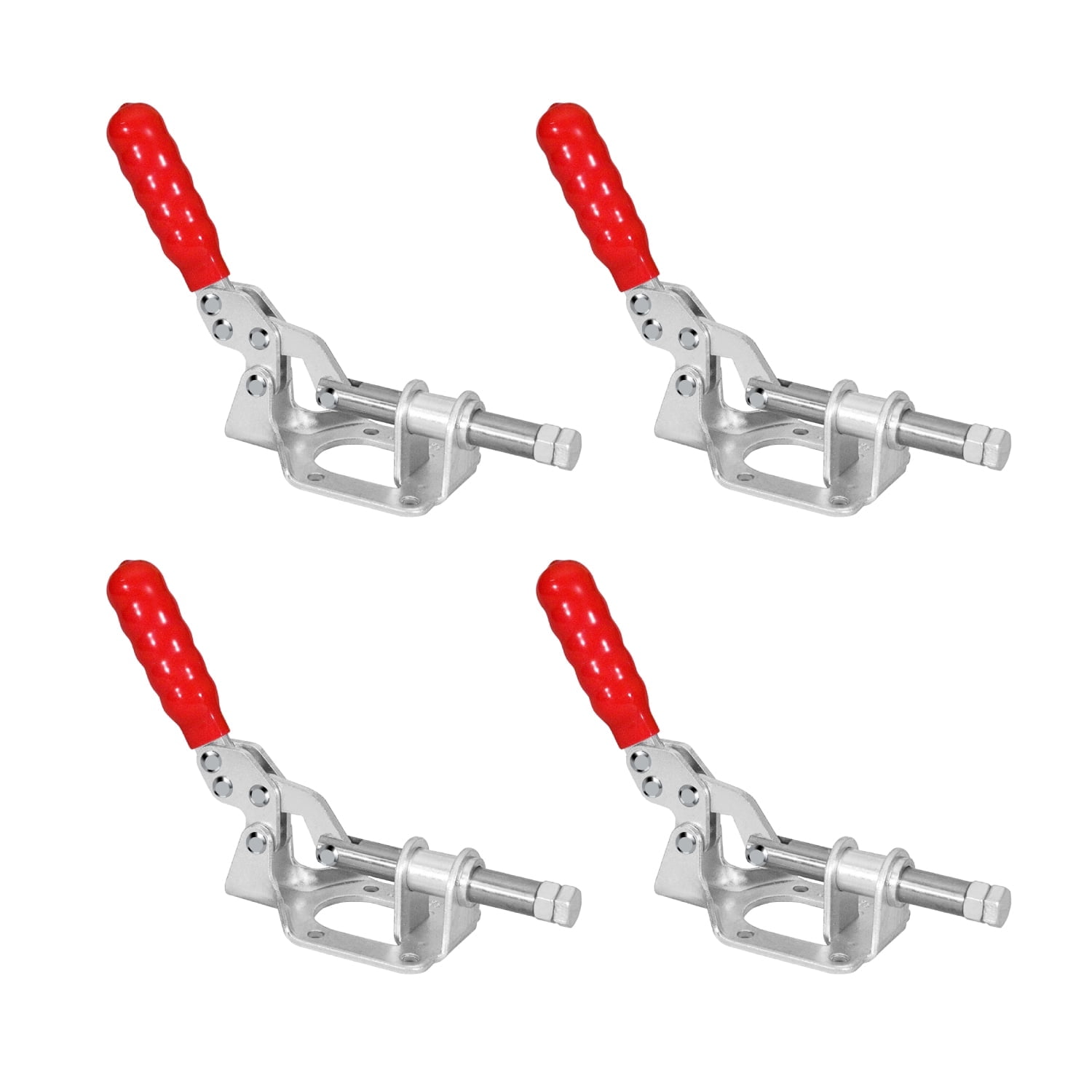 POWERTEC 4PK Toggle Clamp, 300lbs Holding Capacity, 302F Quick Release Push Pull Clamp for Woodworking Jigs and Fixtures, Pocket Hole Jigs, Welding, CNC, 20304-P4