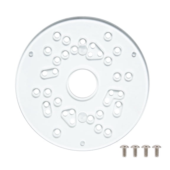 POWERTEC 5-3/4" Universal Router Base Plate w/ Screws for Trim and Plunge Routers. Clear Acrylic Sub Base w/ Predrilled Holes Fits Bosch, DeWalt,Makita, Porter Cable, Ryobi, Ridgid, Milwaukee (71381)
