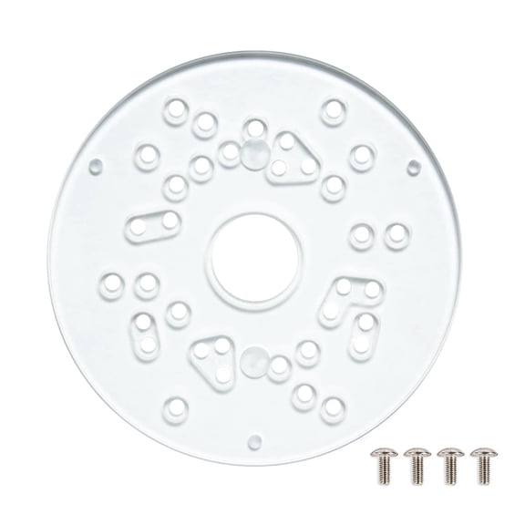 POWERTEC 5-3/4" Universal Router Base Plate w/ Screws for Trim and Plunge Routers. Clear Acrylic Sub Base w/ Predrilled Holes Fits Bosch, DeWalt,Makita, Porter Cable, Ryobi, Ridgid, Milwaukee, 71381
